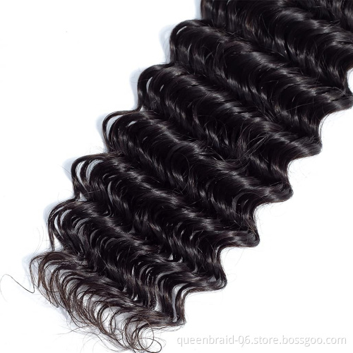 Brazilian Deep Wave Hair 100% Unprocessed Virgin Human Hair extension Bundles Weave Natural Black Color  Remy Jarin Hair Bulk